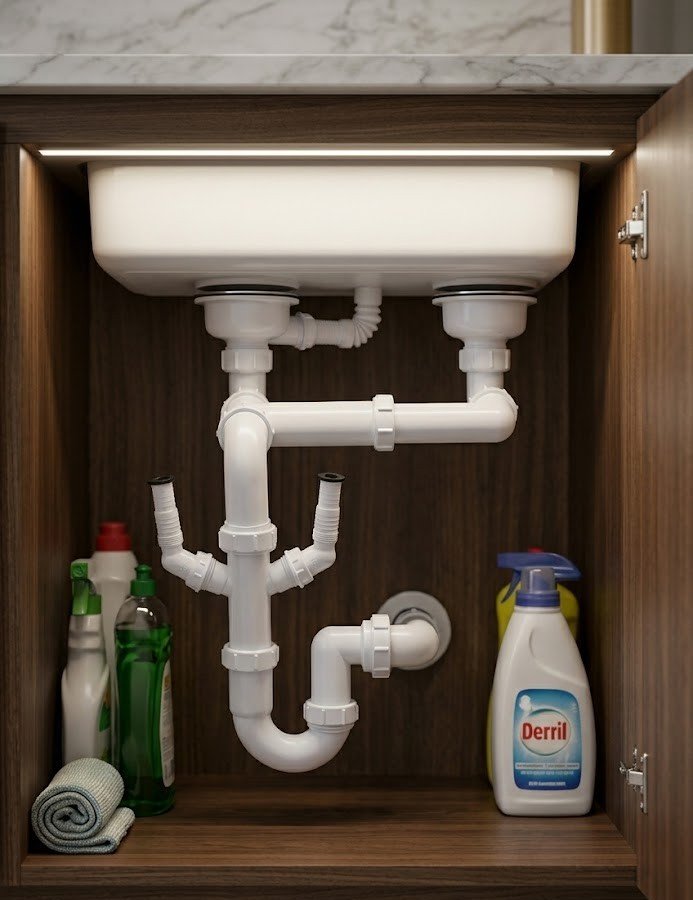 Kitchen sink waste and trap service