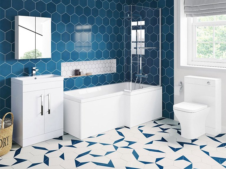 Modern blue bathroom