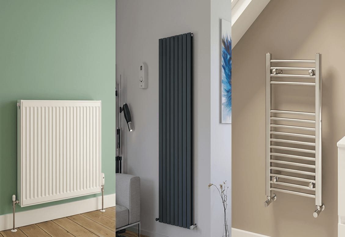White radiators installed in a modern home